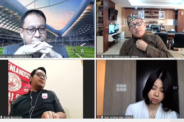 Sejumlah narasumber membahas potensi mengawinkan olahraga dan pariwisata dalam diskusi yang digelar secara virtual Solopos Media Group, Kamis (26/8/2021).