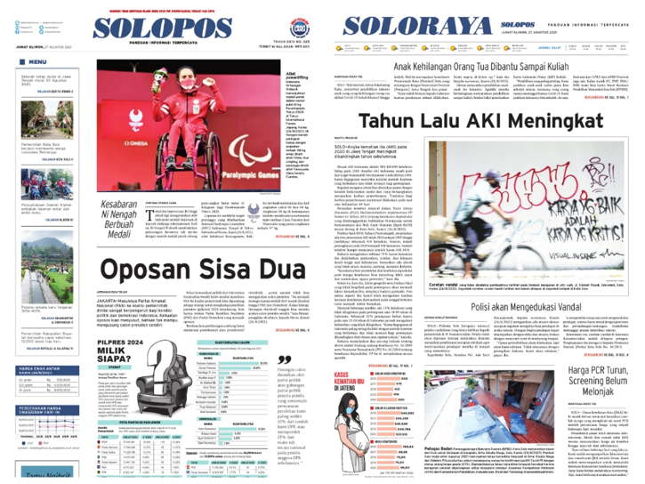 Solopos Hari Ini: Oposan Sisa Dua - Vimarsana News