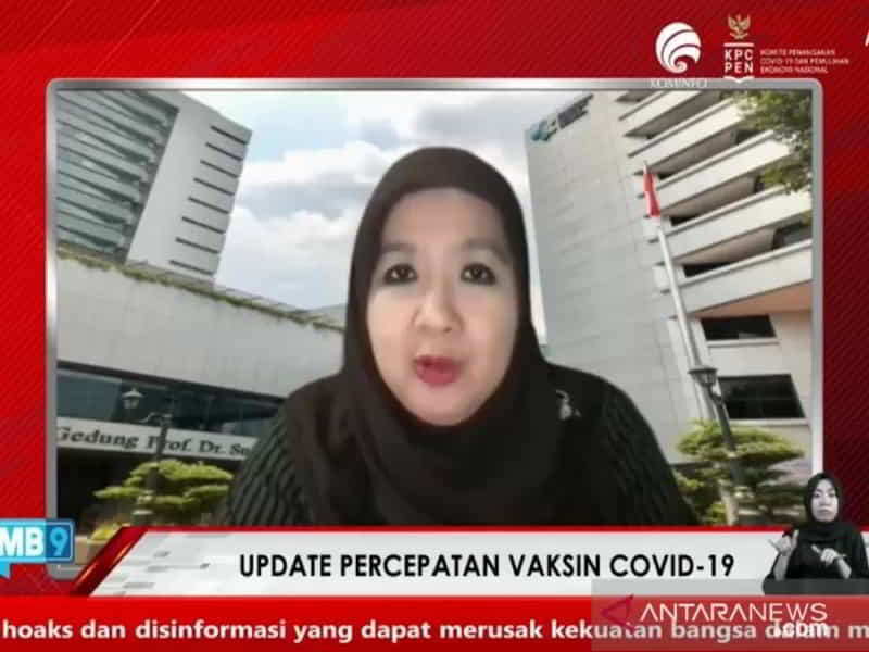Tangkapan layar Juru Bicara Covid-19 Kementerian Kesehatan Siti Nadia Tarmizi saat hadir secara virtual dalam acara Dialog Produktif Semangat Selasa yang dipantau dari Jakarta, Selasa (27/7/2021) lalu. (Antara/Andi Firdaus).