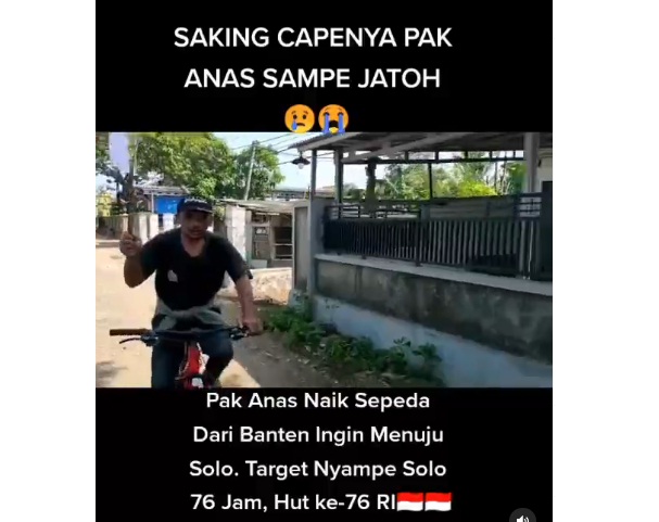 Bersepeda dari Serang Banten ke Solo, Pria Ini Targetkan 76 Jam Sampai, Yuk Beri Semangat!