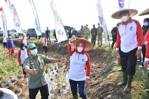 Wow! Bupati Grobogan Pegang Tikus Hasil Gropyokan