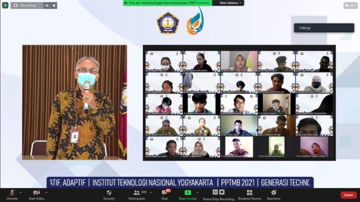 Kegiatan PPTMB ITNY 2021 dibuka secara resmi oleh Rektor ITNY Dr. Ir. H. Ircham, M.T. (Istimewa)