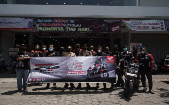 Honda Street Fire Club Indonesia (HSFCI) bersama dengan Asosiasi Street Fire Indonesia (ASFI) reuni bareng dalam touring special Sabtu (18/9/2021) dengan menggunakan motor Honda CB150R.(Istimewa)