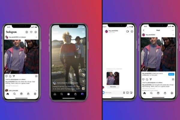 Selain mengumumkan bisa upload foto dan video dari versi desktop, Instagram juga merilis fitur kolaborasi. (Gambar: twitter.com)
