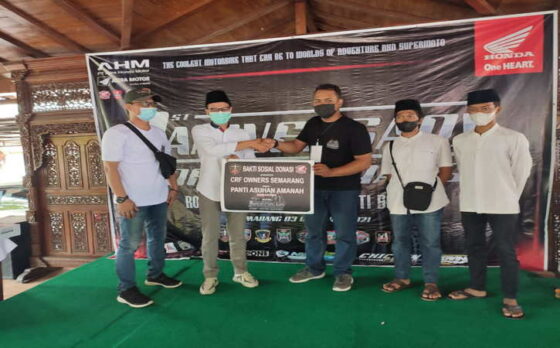 Komunitas CRF Owners Semarang juga mengumpulkan dana sumbangan dari anggota komunitas untuk membantu Panti Asuhan Amanah Ambarawa. (Istimewa)