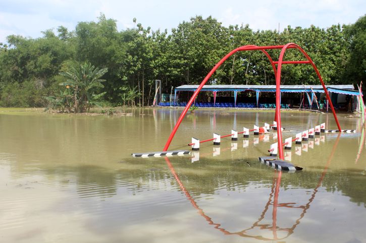 Mau Diresmikan Bupati Sragen, Jembatan Wisanggeni Terendam, Batal Deh