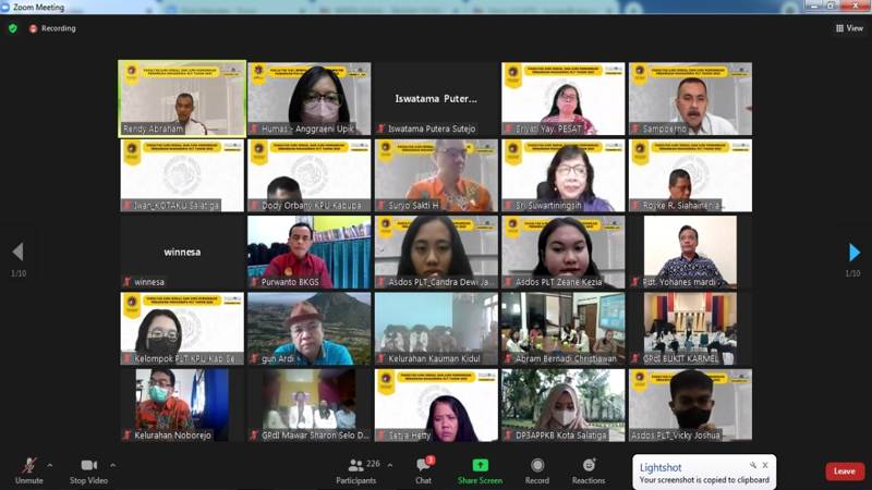 Tangkapan layar acara Penarikan Mahasiswa PLT UKSW dari lembaga mitra ke fakultas, belum lama ini. (Istimewa)