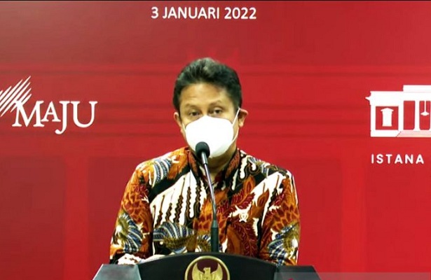 Tangkapan layar - Menteri Kesehatan Budi Gunadi Sadikin saat menyampaikan keterangan pers terkait PPKM yang diikuti dari YouTube Sekretariat Presiden di Jakarta, Senin (3/1/2022). (Antara)