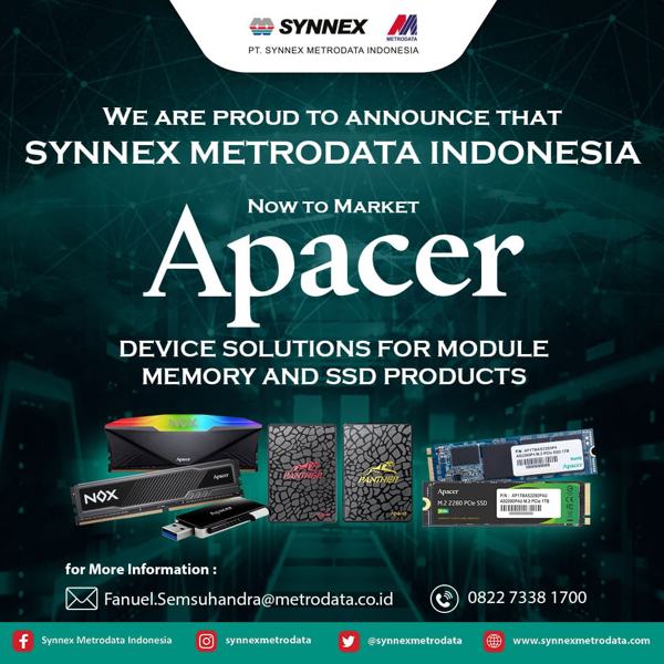 Jadi Distributor Apacer, PT Synnex Metrodata Perkuat Produk Gaming
