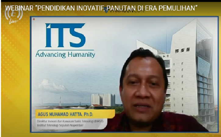Direktur Inovasi dan Kawasan Sains Teknologi (DIKST) Institut Teknologi Sepuluh Nopember (ITS) Surabaya, Agus Muhamad Hatta. (Tangkapan Layar Youtube)