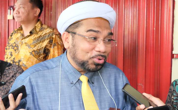 Tenaga Ahli Utama Kantor Staf Kepresidenan (KSP) Ali Mochtar Ngabalin membantah adanya isu politik dalam pernikahan adik Presiden Jokowi dengan Ketua MK. (Wahyu Prakoso/Solopos)