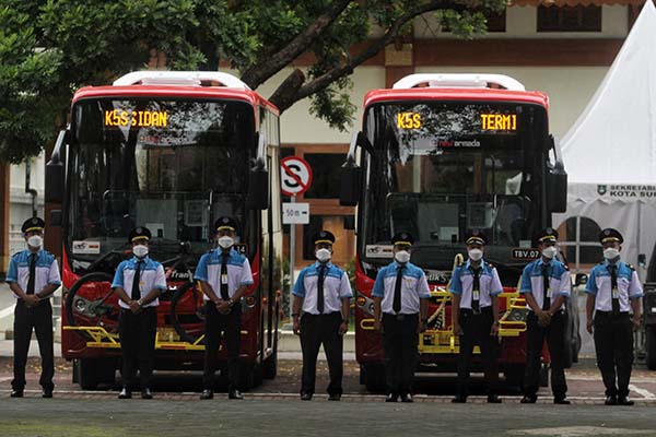 Unit Batik Solo Trans yang melayani penumpang di koridor Kota Solo-Kabupaten Sukoharjo. (Dokumen Solopos)